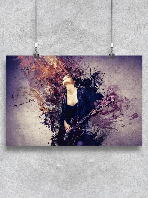 Girl Playing The Guitar. Poster -Image by Shutterstock
