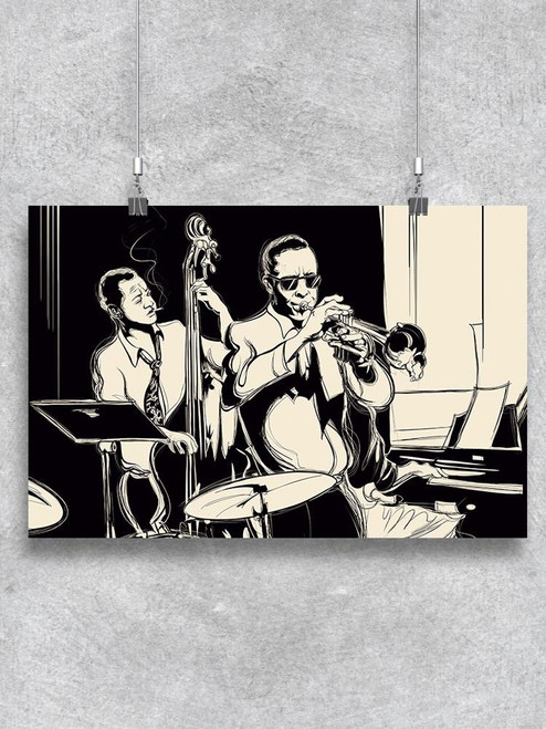 Vintage Jazz Band Poster Poster -Image by Shutterstock