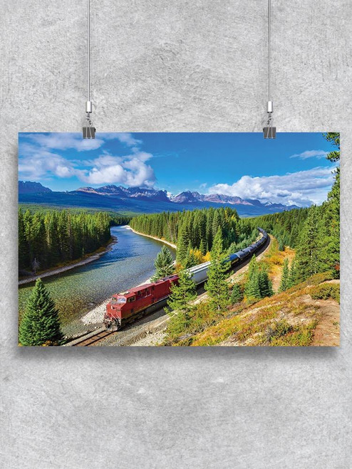 Red Freight Train Moving Poster -Image by Shutterstock