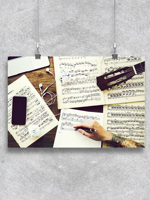 Man Writing A Composition Poster -Image by Shutterstock