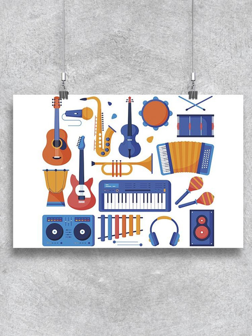 Colorful Music Instruments. Poster -Image by Shutterstock