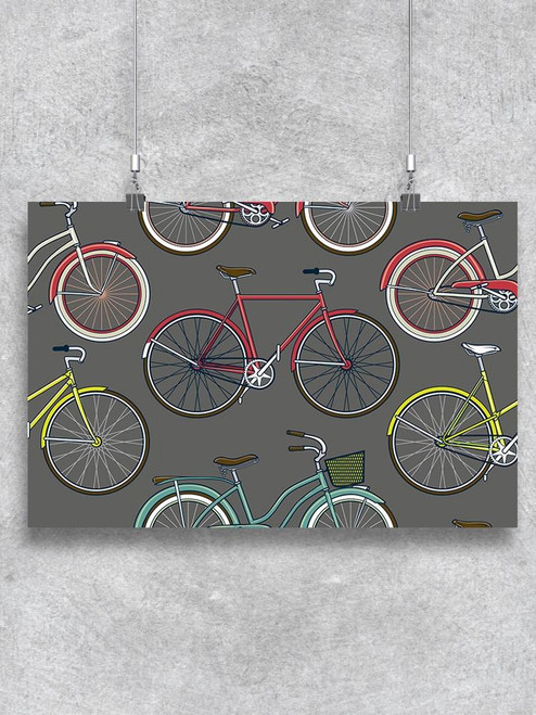 Vintage Bicycles Pattern Poster -Image by Shutterstock
