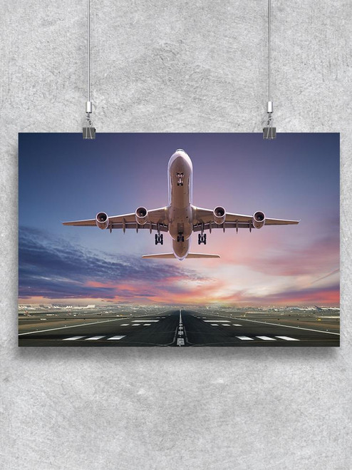 Airplane Taking Off From Airport Poster -Image by Shutterstock