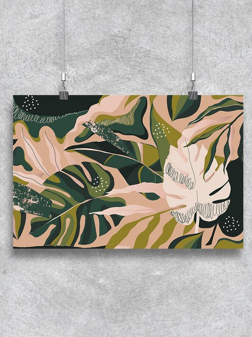 Modern Jungle Plants Pattern Poster -Image by Shutterstock