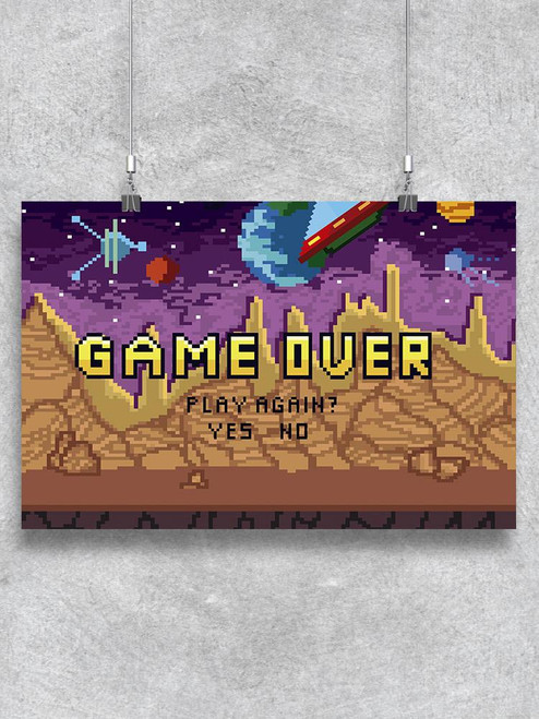 Game Over 8-Bit Space Design Poster -Image by Shutterstock