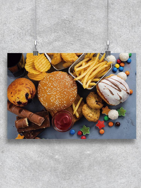 American Junk Food Collage Poster -Image by Shutterstock