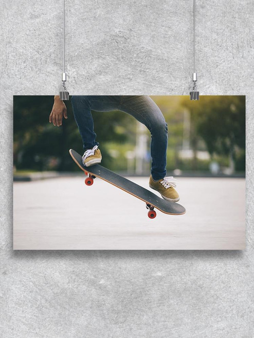 Skateboarding On Parking Lot Poster -Image by Shutterstock