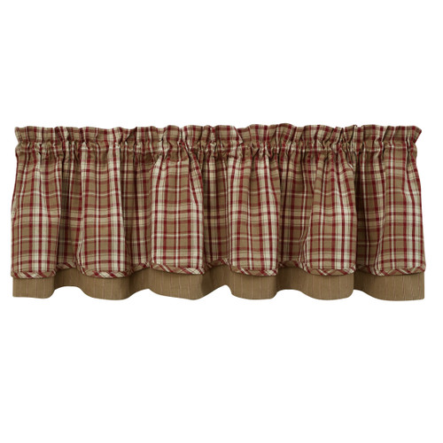Park Designs Cumberland Lined Layered Valance - 72'' L - Tan