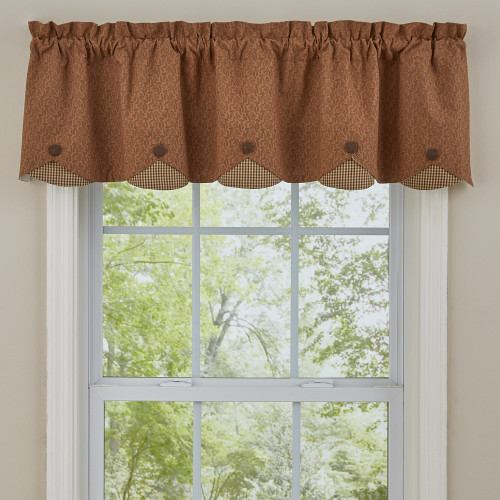 Shades of Brown Lined Scallop Valance