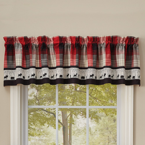 Park Designs Champlain Lined Border Valance - 72"L - Red