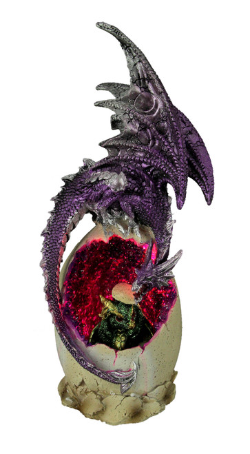 The Hatchling Mother and Baby Dragon LED Egg Statue