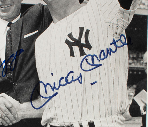 Joe DiMaggio Mickey Mantle New York Yankees Signed Framed 8x10