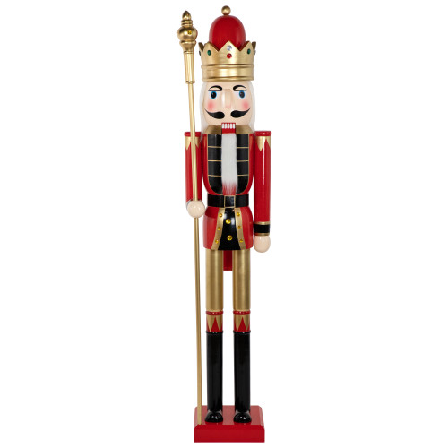 Commercial Size Christmas Nutcracker with Scepter - 5' - Red and Gold