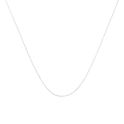 10K White Gold Solid Rope Chain Necklace, 20"