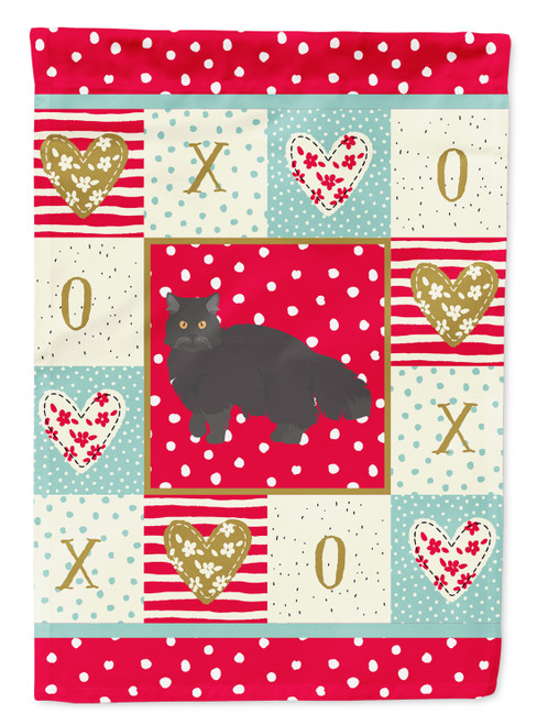 Caroline's Treasures CK5674GF Black Persian Traditional Cat Love Flag Garden Size, Small, multicolor