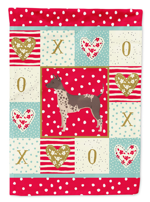 Caroline's Treasures CK5904GF American Hairless Terrier Love Flag Garden Size, Small, multicolor