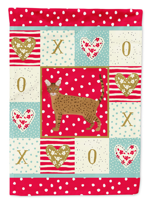 Caroline's Treasures CK5660GF Ocicat Cat Love Flag Garden Size, Small, multicolor