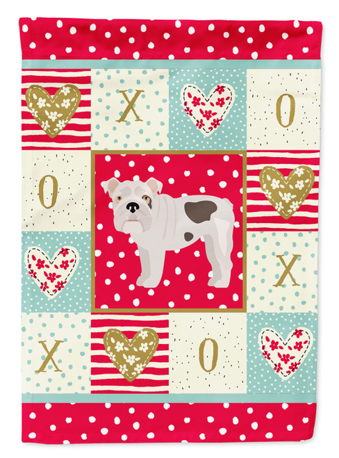 Caroline's Treasures CK5831GF English Bulldog #2 Love Flag Garden Size, Small, multicolor