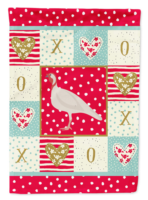 Caroline's Treasures CK5416GF Beltsville Small White Turkey Hen Love Flag Garden Size, Small, multicolor