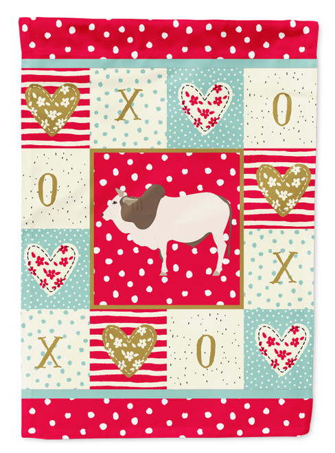 Caroline's Treasures CK5257GF Malvi Cow Love Flag Garden Size, Small, multicolor