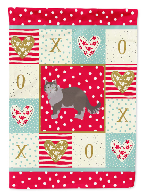 Caroline's Treasures CK5708GF Siberian Forest #1 Cat Love Flag Garden Size, Small, multicolor