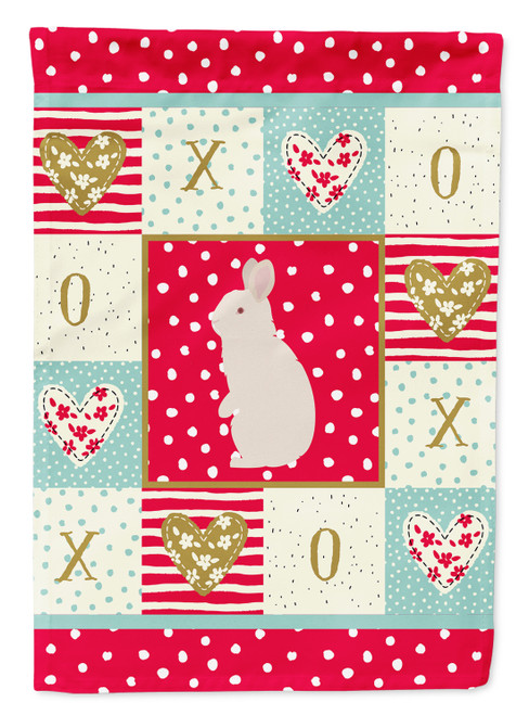 Caroline's Treasures CK5392GF New Zealand White Rabbit Love Flag Garden Size, Small, multicolor