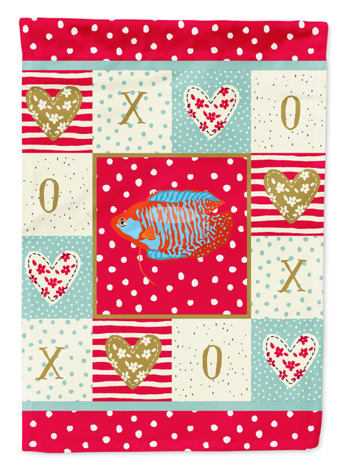 Caroline's Treasures CK5485GF Dwarf Gourami Love Flag Garden Size, Small, multicolor