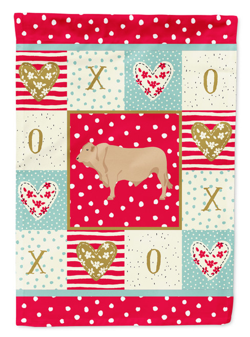 Caroline's Treasures CK5253GF Charolais Cow Love Flag Garden Size, Small, multicolor