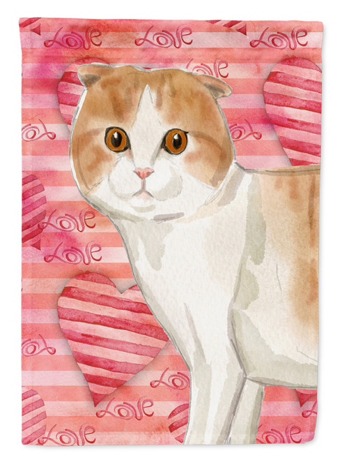 Caroline's Treasures CK3053GF Scottish Fold Cat Love Flag Garden Size , Small, multicolor