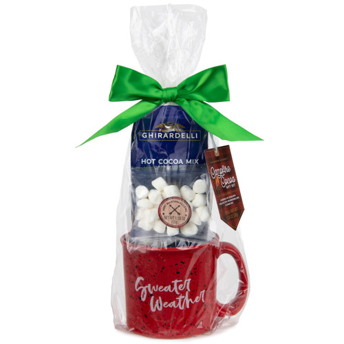 Ghirardelli Mug Gift Set, Includes Ghirardelli Hot Chocolate with Chocolate Chips, Mini Marshmallows and Ceramic Mug