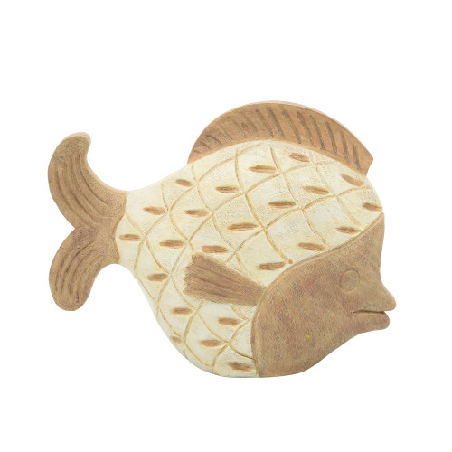 6" Brown and Beige Flounder Fish Figurine