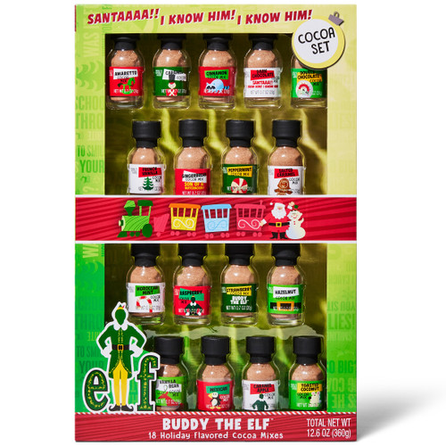 Elf Christmas Cocoa Gift Set, Includes a Variety of Hot Cocoas, Set of 18