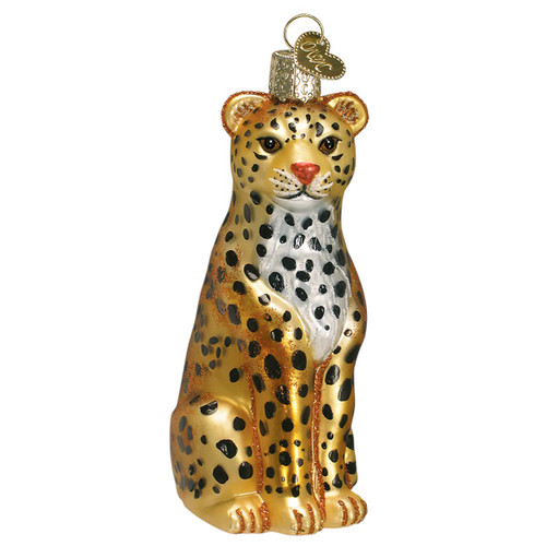 Old World Christmas Leopard Glass Ornament 12148 Wildlife Decoration FREE BOX
