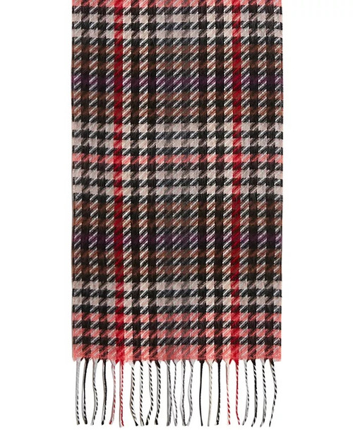 Steve Madden Women's Modern Houndstooth Italian Muffler Scarf Beige Size Regular