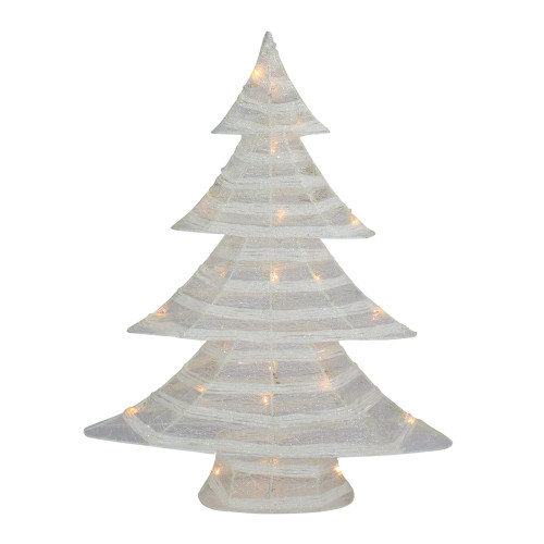 Lighted Glittered Christmas Tree Decoration - 24.5" - Warm White LED Lights