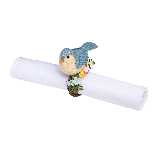 Bluebird Summer Floral Botanical Garden Everyday Parties Occasion Napkin Ring Decor Decoration