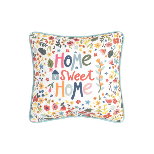 Home Sweet Home Easter Printed Pillow 10" X 10" Square Soft Woven Easter Printed Pillow For Couch Sofa Bed Chair Polyester
