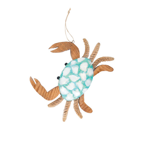 Mosaic Crab Christmas Xmas Ornament