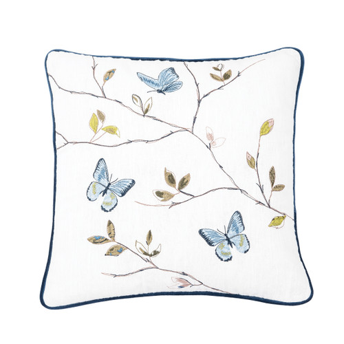 Butterfly Branch Pillow Decor Decoration Embroidered Throw Pillow Spring Print for Couch Chair Living Room Bedroom