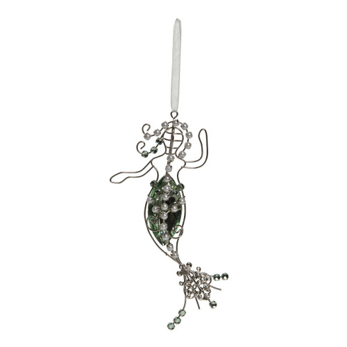 Jeweled Green Mermaid Christmas Xmas Ornament