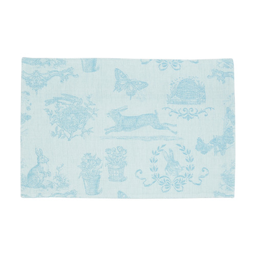 Rabbit Jacquard Single Placemat Cotton Rectangular Holiday Easter Butterflies Floral Washable Table Mats Easy to Clean