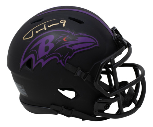 Justin Tucker Signed Baltimore Ravens Mini Speed Replica Eclipse Helmet BAS