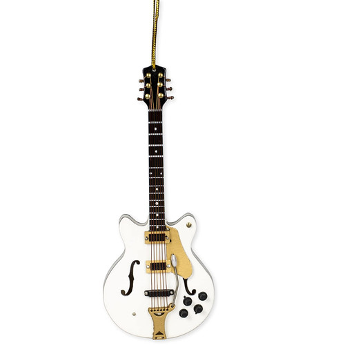 Broadway Gifts White Falcon Electric Guitar Christmas Tree Ornament 5 inches