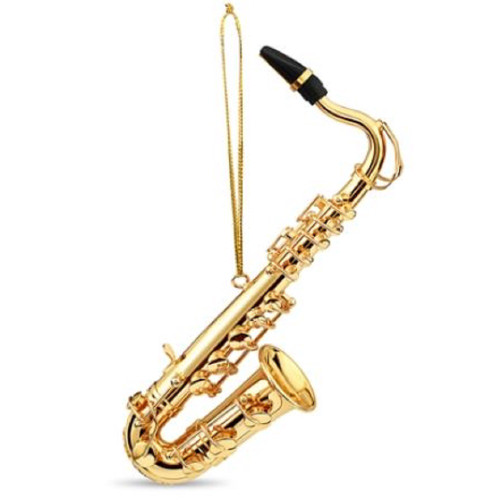 Broadway Gifts Gold Tenor Saxophone Christmas Tree Ornament 4.25 inches