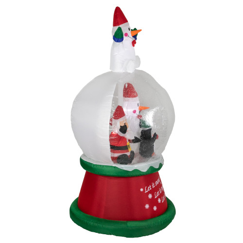 6.75ft Lighted Inflatable Santa & Friends Snow Globe Outdoor Christmas  Decoration