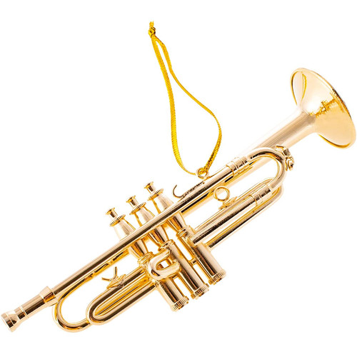 Broadway Gifts Gold Trumpet Christmas Tree Ornament 4.5 inches