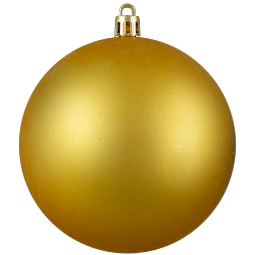 Matte Vegas Gold Shatterproof Christmas Ball Ornament 4" (100mm)