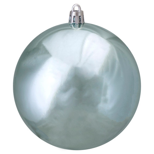 4" Shiny Mermaid Blue Shatterproof Christmas Ball Ornament (100mm)