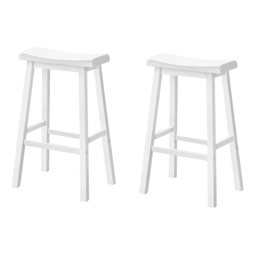 Monarch Traditional Set Of 2 Bar Stool In White Finish I 1534