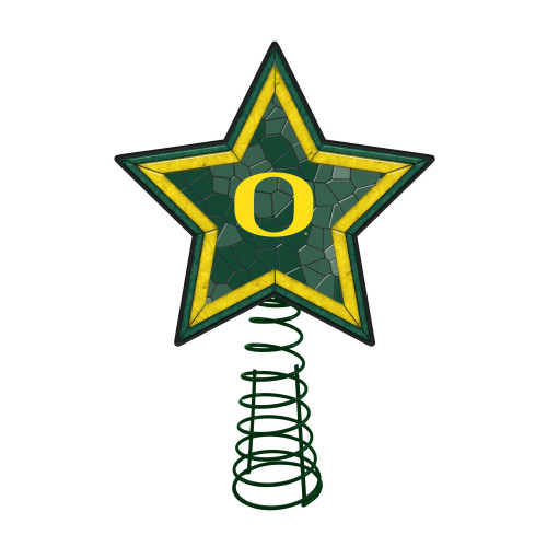 10" Lighted Green and Yellow Star NCAA Oregon Ducks Christmas Tree Topper
